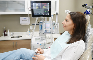 Patient under IV sedation monitoring at Viva Smile in Granada Hills