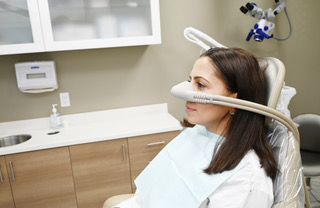 Patient receiving nitrous oxide sedation at Viva Smile in Granada Hills