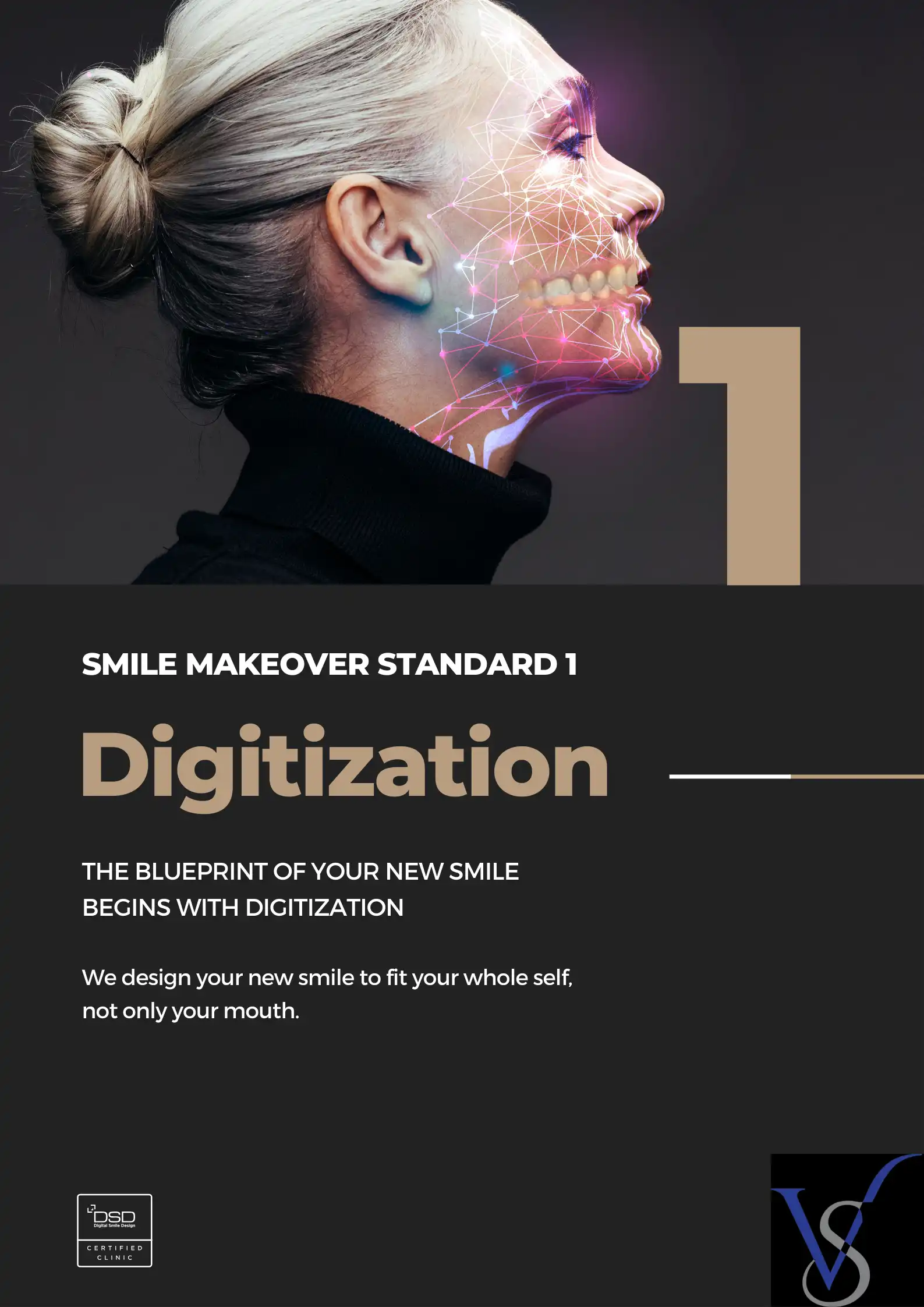 SMILE MAKEOVER STANDARD 1: THE BLUEPRINT OF YOUR NEW SMILE BEGINS WITH DIGITIZATION  “We design your new smile to fit your whole self, not only your mouth.